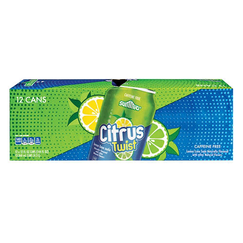 Summit Citrus Twist Lemon Lime Soda - 12 pack cans, 12 fl oz